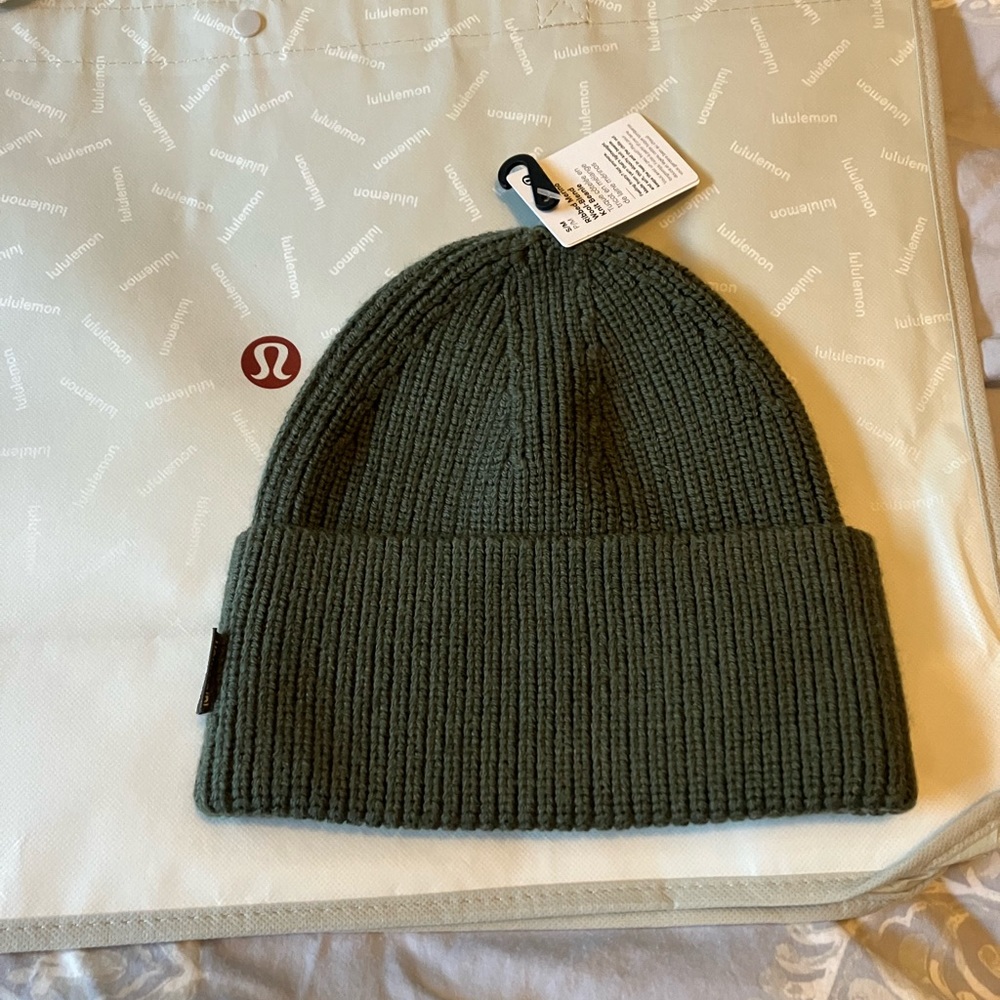 NWT Lululemon Ribbed Merino Wool-Blend Knit Beanie, S/M, Heathered Carob Brown - Picture 2 of 4